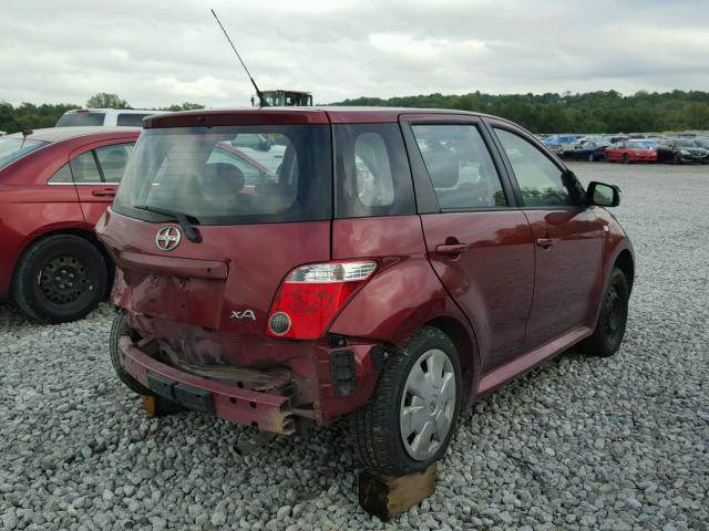 JTKKT624265003201 - 2006 TOYOTA SCION XA RED photo 4