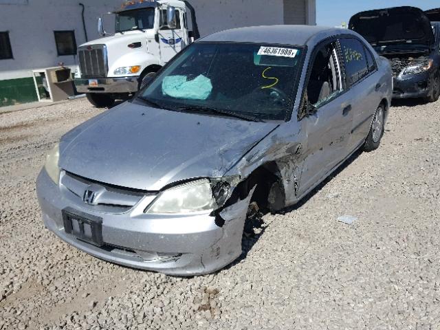 2HGES163X4H640789 - 2004 HONDA CIVIC DX V SILVER photo 2