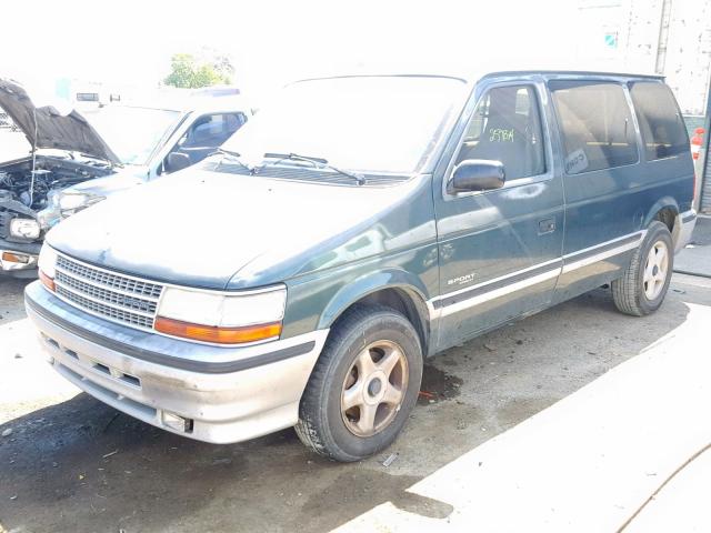 2P4GH4536PR342839 - 1993 PLYMOUTH VOYAGER SE GREEN photo 2