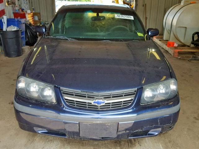 2G1WF55E229374220 - 2002 CHEVROLET IMPALA BLUE photo 9