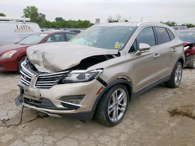 5LMTJ2AH3FUJ42833 - 2015 LINCOLN MKC BEIGE photo 2