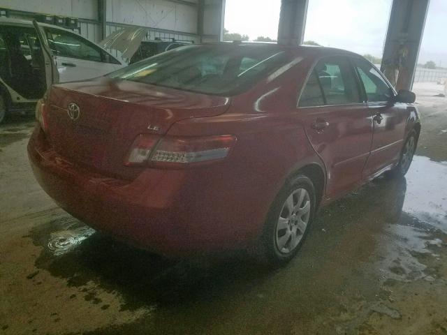 4T4BF3EK5BR122207 - 2011 TOYOTA CAMRY BASE RED photo 4