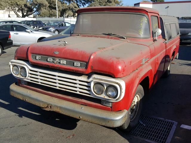 F10J9H39789 - 1959 FORD F-250 RED photo 2