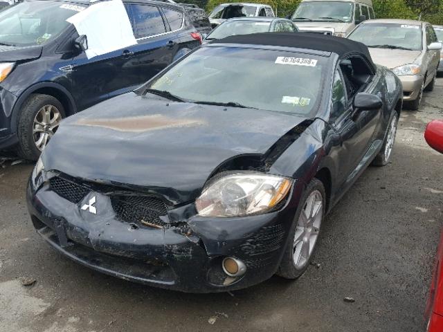 4A3AL35T27E010975 - 2007 MITSUBISHI ECLIPSE SP BLACK photo 2