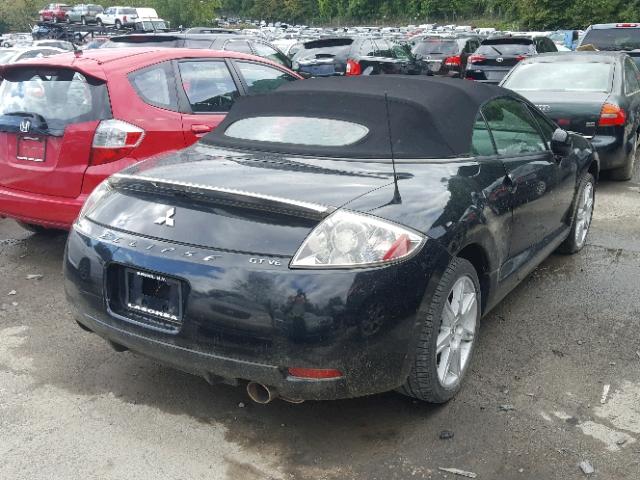 4A3AL35T27E010975 - 2007 MITSUBISHI ECLIPSE SP BLACK photo 4