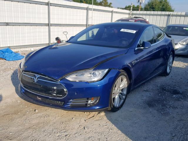 5YJSA1S22FF096637 - 2015 TESLA MODEL S 70 BLUE photo 2