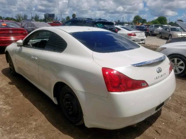 JNKCV64E18M102272 - 2008 INFINITI G37 BASE WHITE photo 3