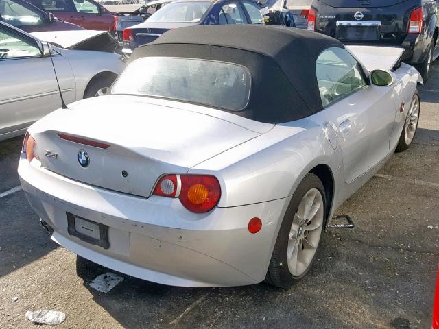 4USBT334X3LR61265 - 2003 BMW Z4 2.5 SILVER photo 4