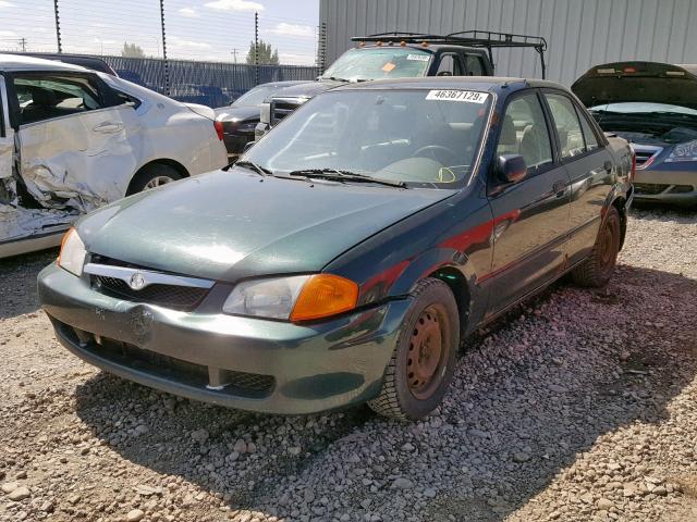 JM1BJ2229Y0256794 - 2000 MAZDA PROTEGE DX GREEN photo 2