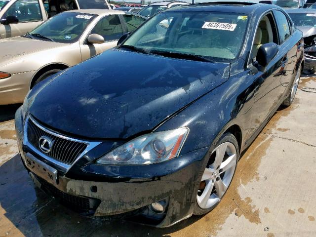 JTHBF5C27C5165356 - 2012 LEXUS IS 250 BLACK photo 2