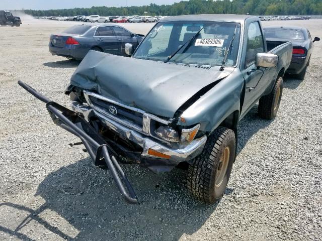 4TARN01P2PZ080102 - 1993 TOYOTA PICKUP 1/2 GREEN photo 2