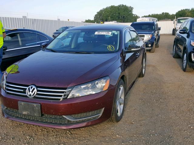 1VWBP7A35DC092018 - 2013 VOLKSWAGEN PASSAT SE MAROON photo 2