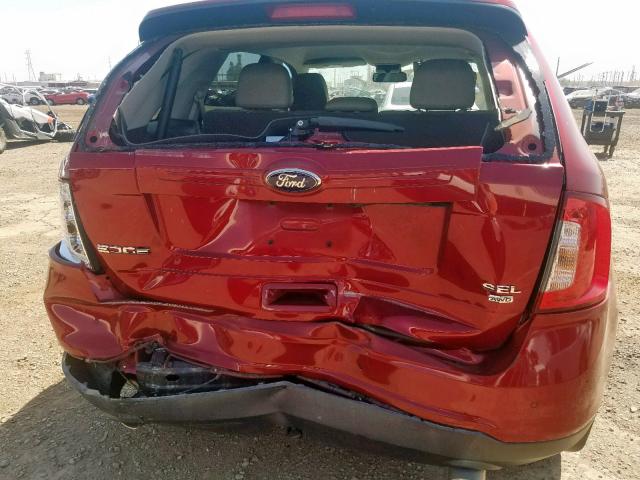 2FMDK4JC4EBB76353 - 2014 FORD EDGE SEL RED photo 9