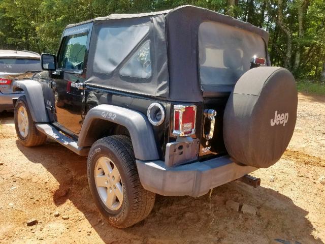 1J4FA24197L203011 - 2007 JEEP WRANGLER X BLACK photo 3