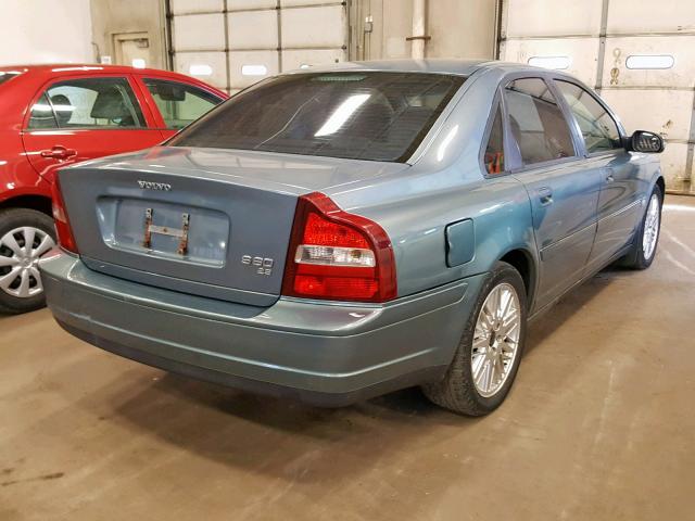 YV1TS92DX21256522 - 2002 VOLVO S80 BLUE photo 4