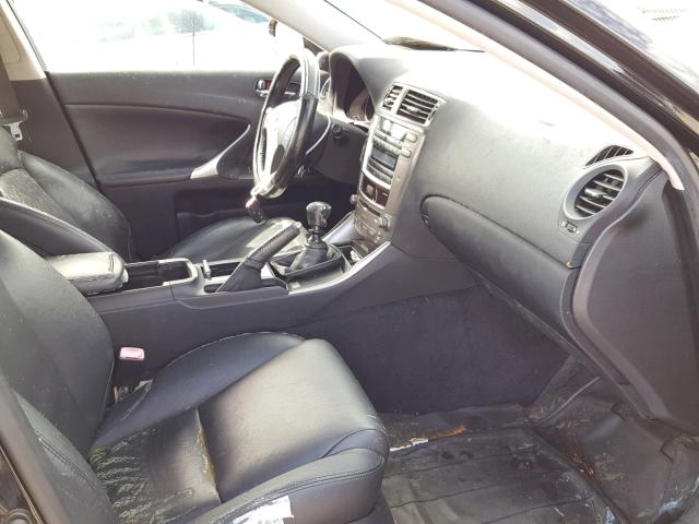 JTHBK262962011646 - 2006 LEXUS IS 250 BLACK photo 5