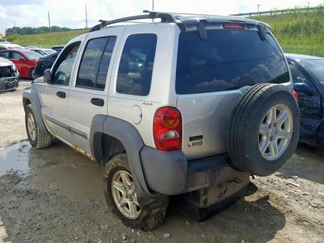 1J4GL48K72W125817 - 2002 JEEP LIBERTY SP SILVER photo 3