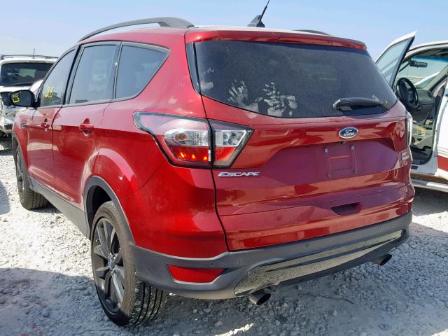 1FMCU0HD1JUD03819 - 2018 FORD ESCAPE SEL BURGUNDY photo 3