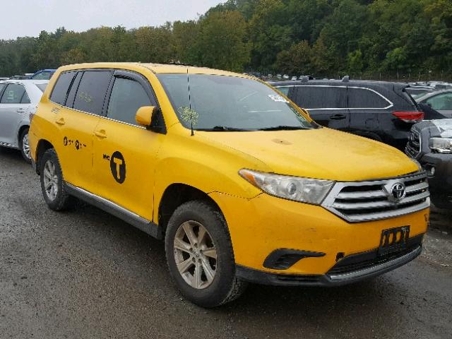 5TDBK3EH9CS173794 - 2012 TOYOTA HIGHLANDER YELLOW photo 1