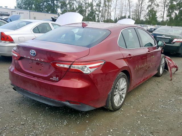 4T1B21HK7KU511940 - 2019 TOYOTA CAMRY HYBR RED photo 4