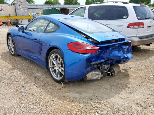 WP0AA2A87EK174614 - 2014 PORSCHE CAYMAN BLUE photo 3