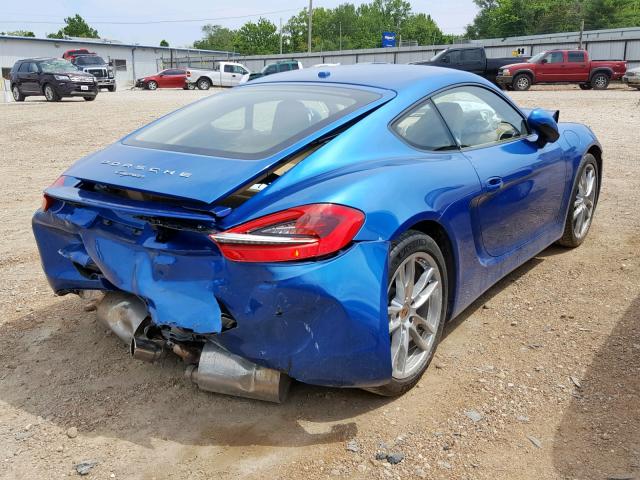 WP0AA2A87EK174614 - 2014 PORSCHE CAYMAN BLUE photo 4