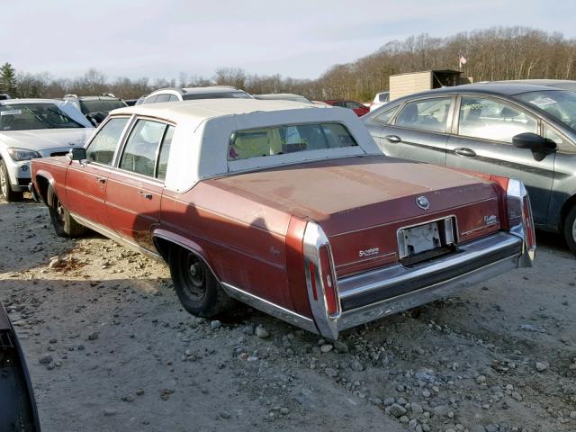 1G6DW51Y7KR708474 - 1989 CADILLAC BROUGHAM BURGUNDY photo 3