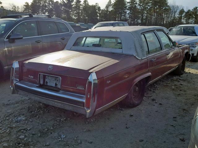 1G6DW51Y7KR708474 - 1989 CADILLAC BROUGHAM BURGUNDY photo 4