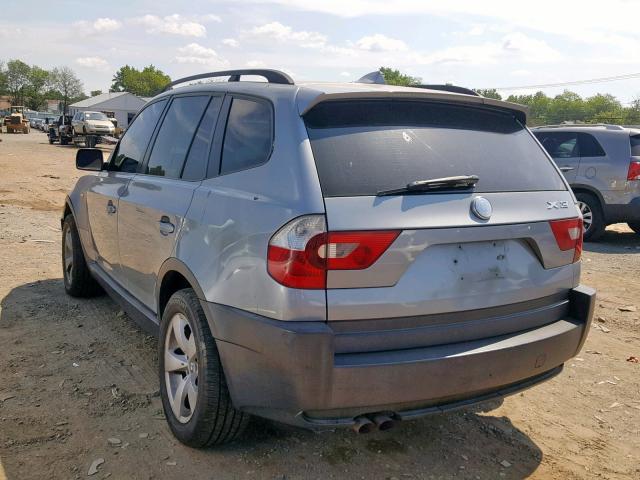 WBXPA93404WA63736 - 2004 BMW X3 3.0I GRAY photo 3