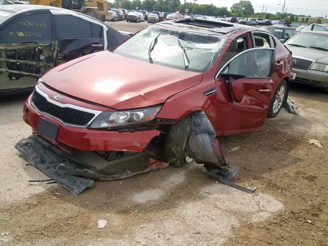 KNAGN4A71B5084187 - 2011 KIA OPTIMA EX RED photo 2