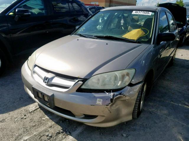 2HGES16404H938325 - 2004 HONDA CIVIC DX BEIGE photo 2