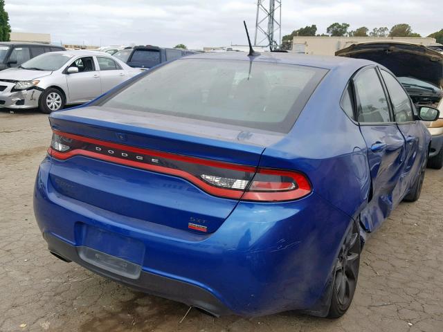 1C3CDFBH2DD175988 - 2013 DODGE DART SXT BLUE photo 4