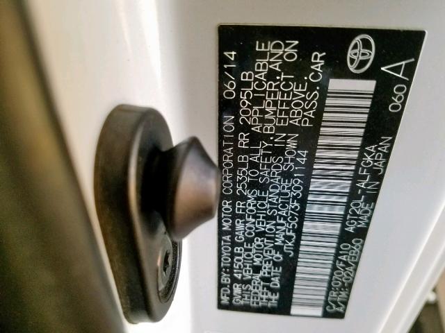 JTKJF5C73F3091144 - 2015 TOYOTA SCION TC თეთრი ფოტო 10