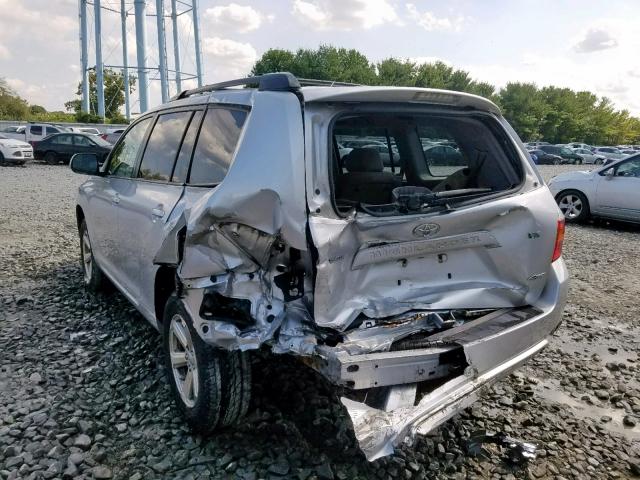 JTEES41A982085172 - 2008 TOYOTA HIGHLANDER SILVER photo 3