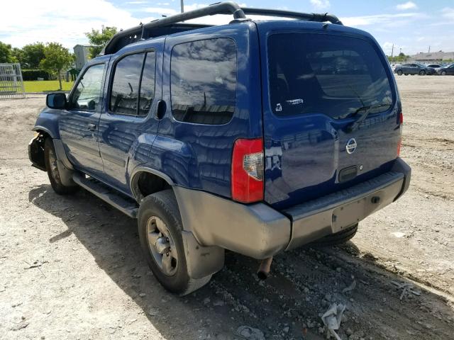 5N1ED28T22C594110 - 2002 NISSAN XTERRA XE BLUE photo 3