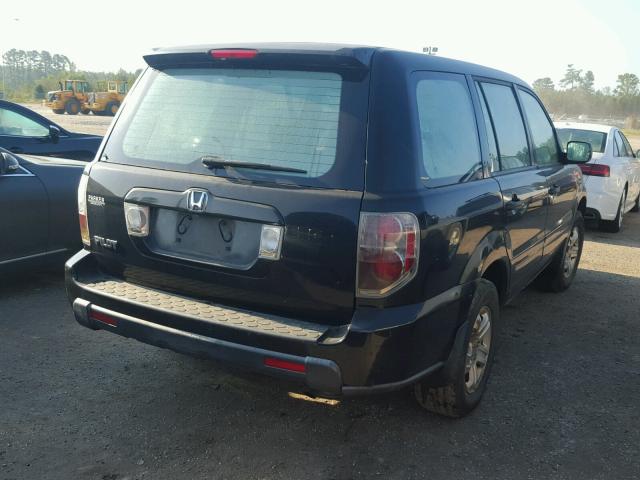 5FNYF28147B026462 - 2007 HONDA PILOT LX BLACK photo 4