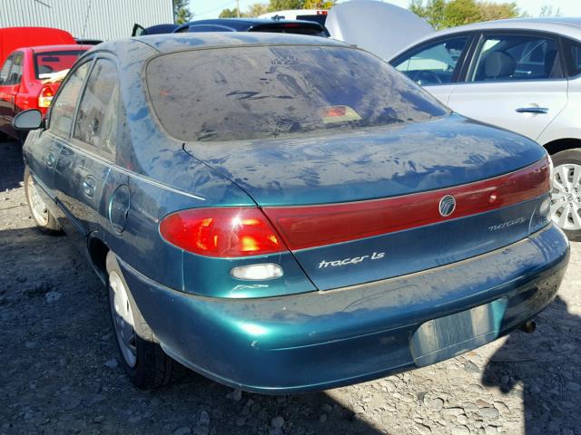 1MELM13P4VW600085 - 1997 MERCURY TRACER LS GREEN photo 3