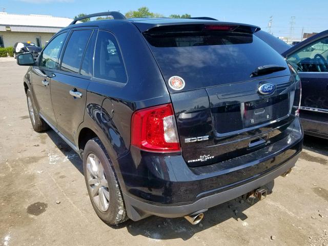 2FMDK4JC5BBA01282 - 2011 FORD EDGE SEL BLACK photo 3