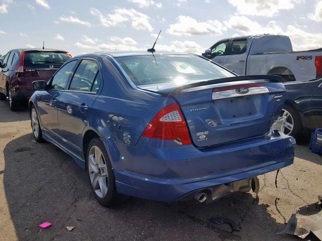 3FAHP0DC1AR270428 - 2010 FORD FUSION SPO BLUE photo 3