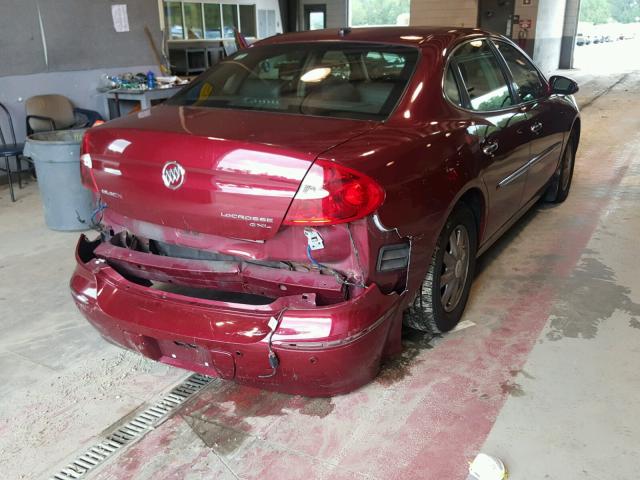 2G4WD582391125458 - 2009 BUICK LACROSSE C BURGUNDY photo 4