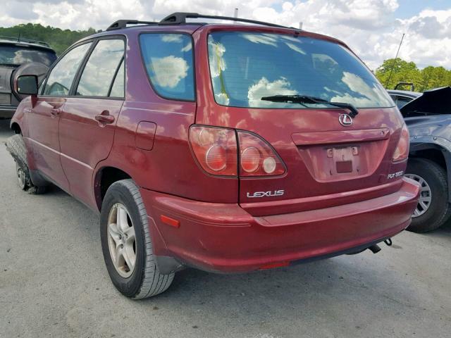 JT6HF10U8Y0117225 - 2000 LEXUS RX 300 MAROON photo 3