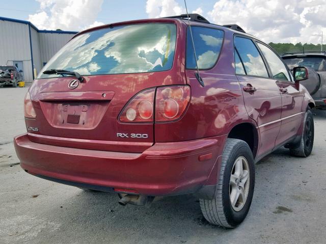 JT6HF10U8Y0117225 - 2000 LEXUS RX 300 MAROON photo 4