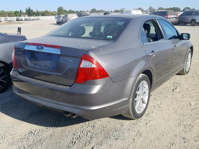 3FAHP0JA6CR214409 - 2012 FORD FUSION SEL GRAY photo 4