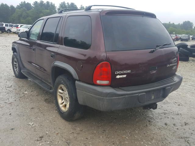 1D4HS38NX3F618400 - 2003 DODGE DURANGO SP RED photo 3