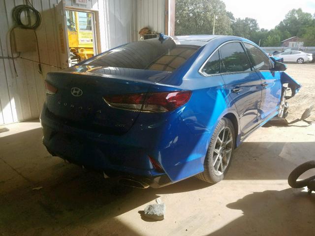 5NPE34AB8JH631751 - 2018 HYUNDAI SONATA SPO BLUE photo 4