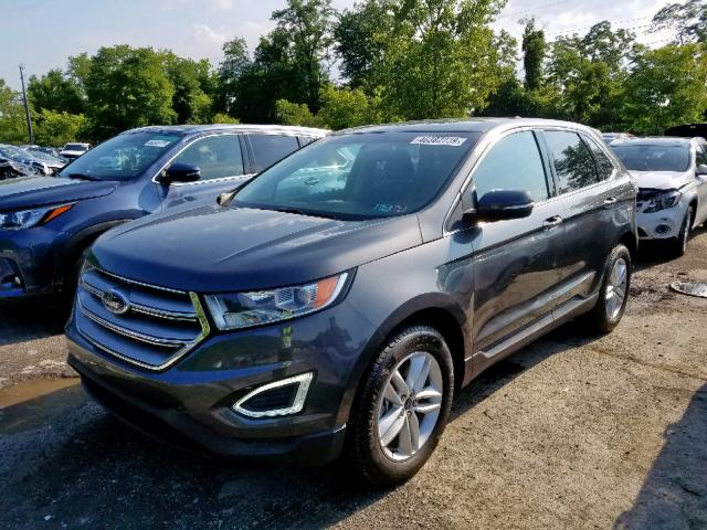 2FMPK4J8XHBB71106 - 2017 FORD EDGE SEL GRAY photo 2