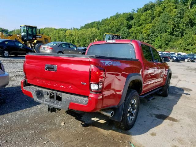 5TFCZ5AN9JX154385 - 2018 TOYOTA TACOMA DOU 红色 照片 4