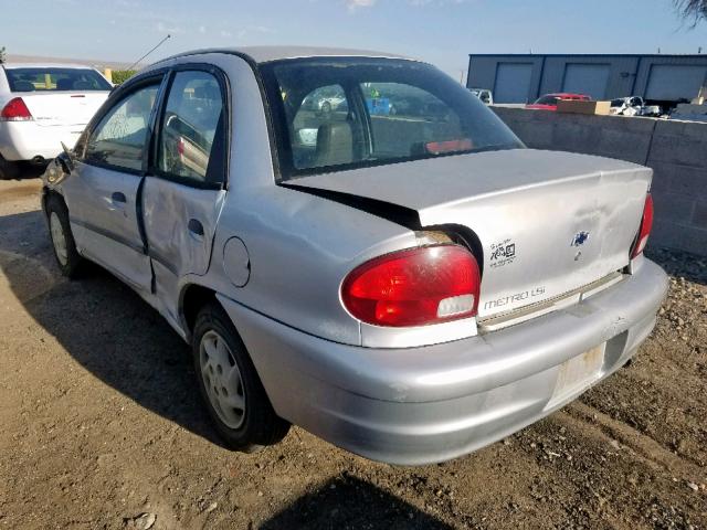 2C1MR5227Y6719443 - 2000 CHEVROLET METRO LSI SILVER photo 3