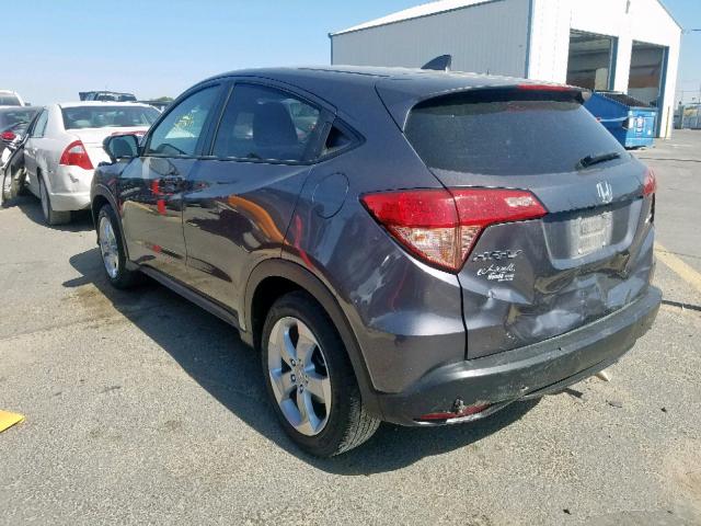 3CZRU6H5XGM709342 - 2016 HONDA HR-V EX GRAY photo 3