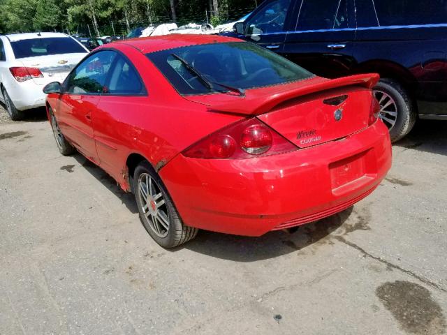 1ZWFT61L525610651 - 2002 MERCURY COUGAR V6 RED photo 3